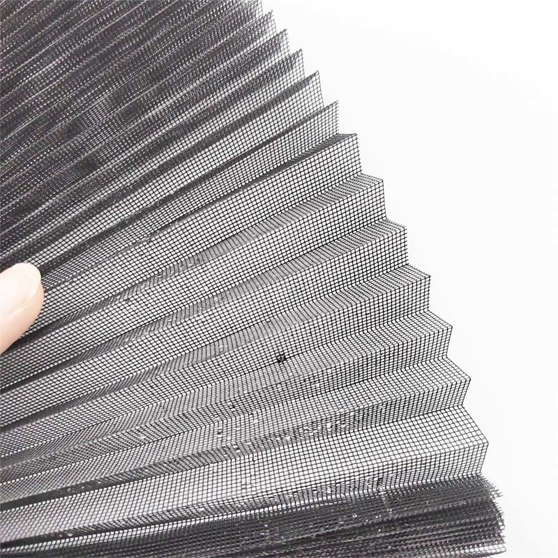 Haute durabilité Écran d'insecte plié Résistance au feu Hauteur plissée 14 mm Résistant aux larmes Résistant à l'abrasion