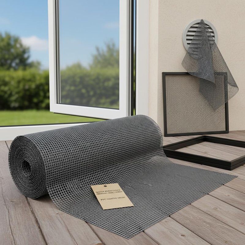 Résistant à l'eau écran anti-insectes en fibre de verre PVC revêtu de maille Idéal pour les structures extérieures Fenêtres portes et ouvertures de ventilation