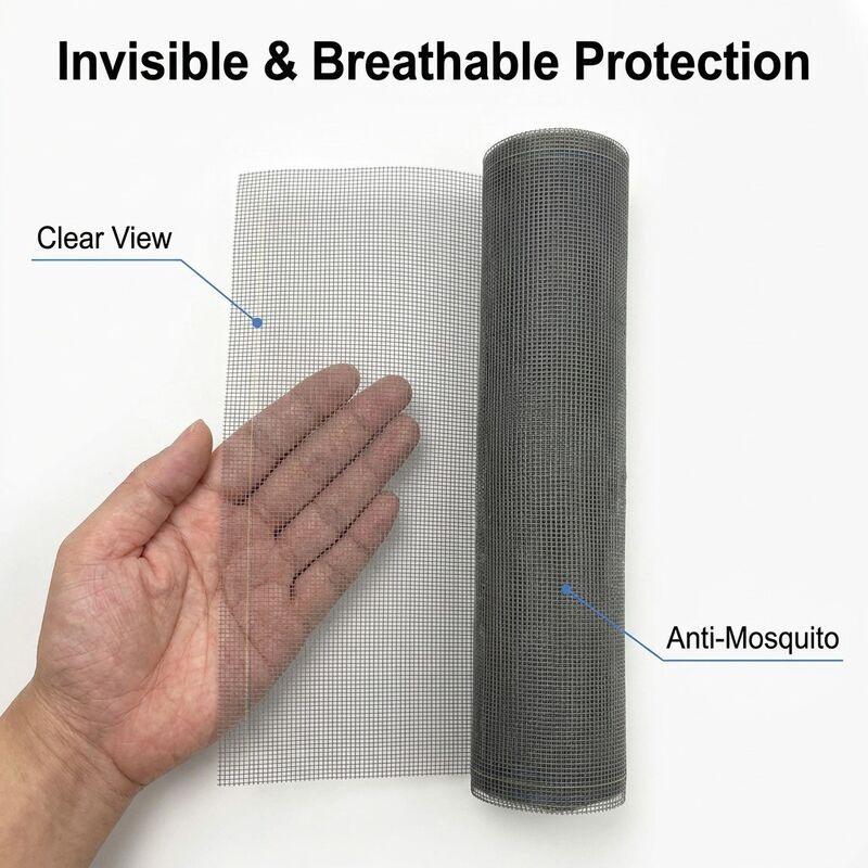 Moustiquaire de fenêtre en fibre de verre – Rouleau de maille anti-insectes durable, personnalisable pour les portes, vente en gros pour les quincailleries