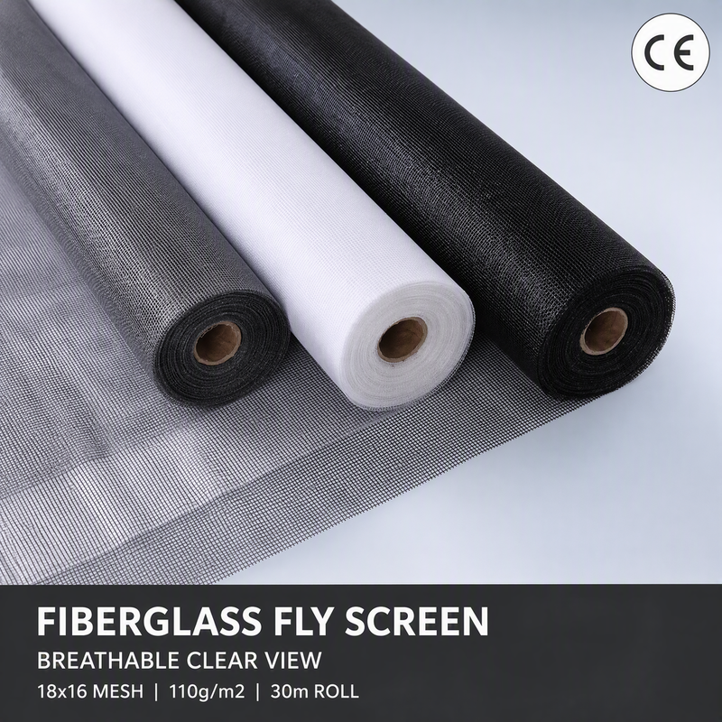 Écran tissé simple en fibre de verre fil d'écran de mouche 028 mm Maillage solide conçu pour empêcher l'entrée d'insectes dans les bâtiments commerciaux