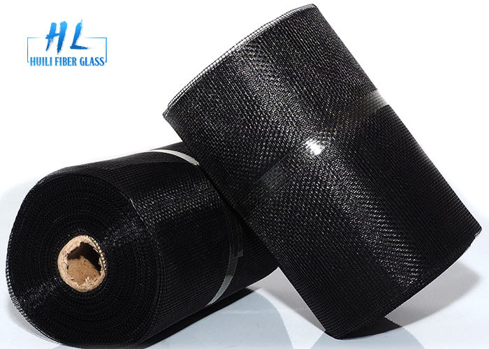 preuve non-combustible de rouille de couleur de noir d'écran d'insecte de fibre de verre de 18*16 115g