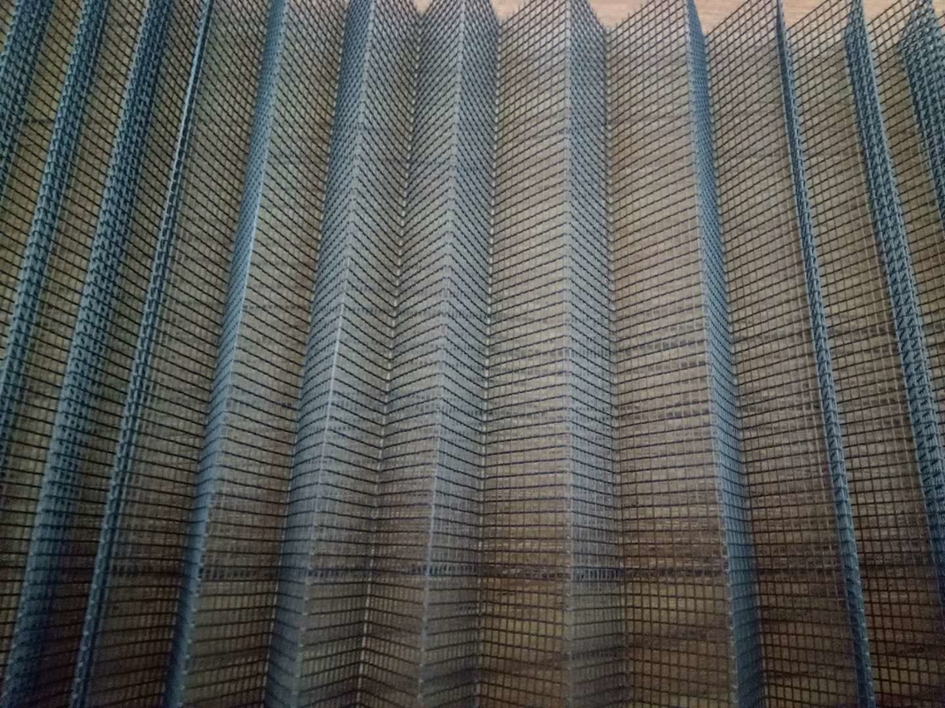 Maille plissée par polyester gris de maille de la couleur 17*15 pour les portes coulissantes