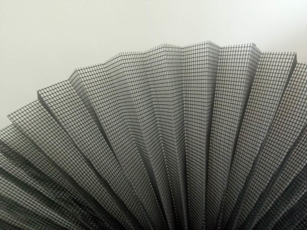Maille plissée par polyester gris de maille de la couleur 17*15 pour les portes coulissantes