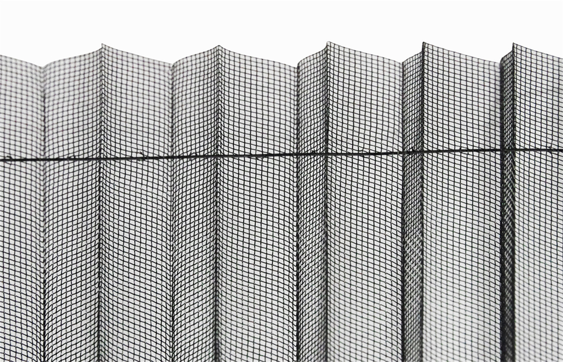 Maille plissée par polyester gris de maille de la couleur 17*15 pour les portes coulissantes