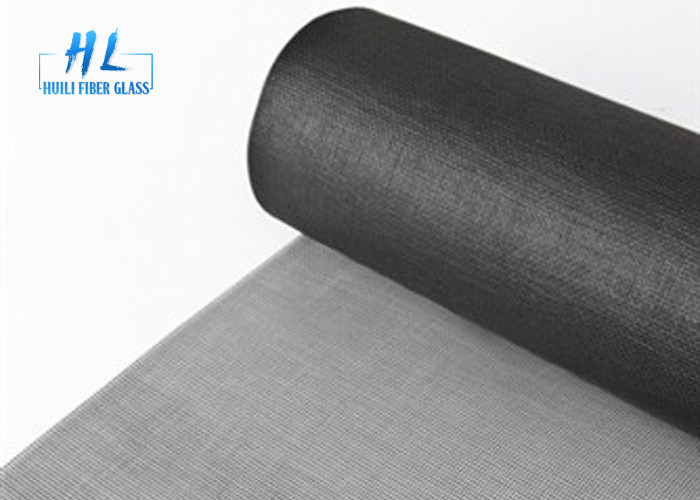 Couleur noire, écran de fenêtre de fibre de verre, prix usine de tissage de plaine résistant au feu