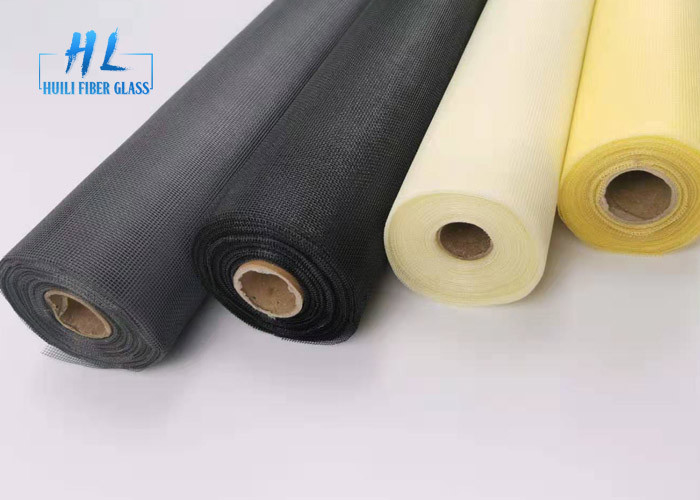 Tissu anti-incendie carré en fibre de verre pour moustiques 33 fils tex Noir Blanc Rouleaux en maille grise