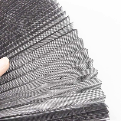 Haute durabilité Écran d'insecte plié Résistance au feu Hauteur plissée 14 mm Résistant aux larmes Résistant à l'abrasion